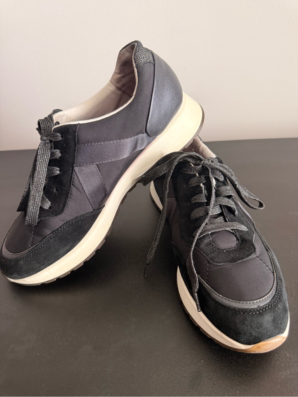 Black Casual Lace-Up Sneakers